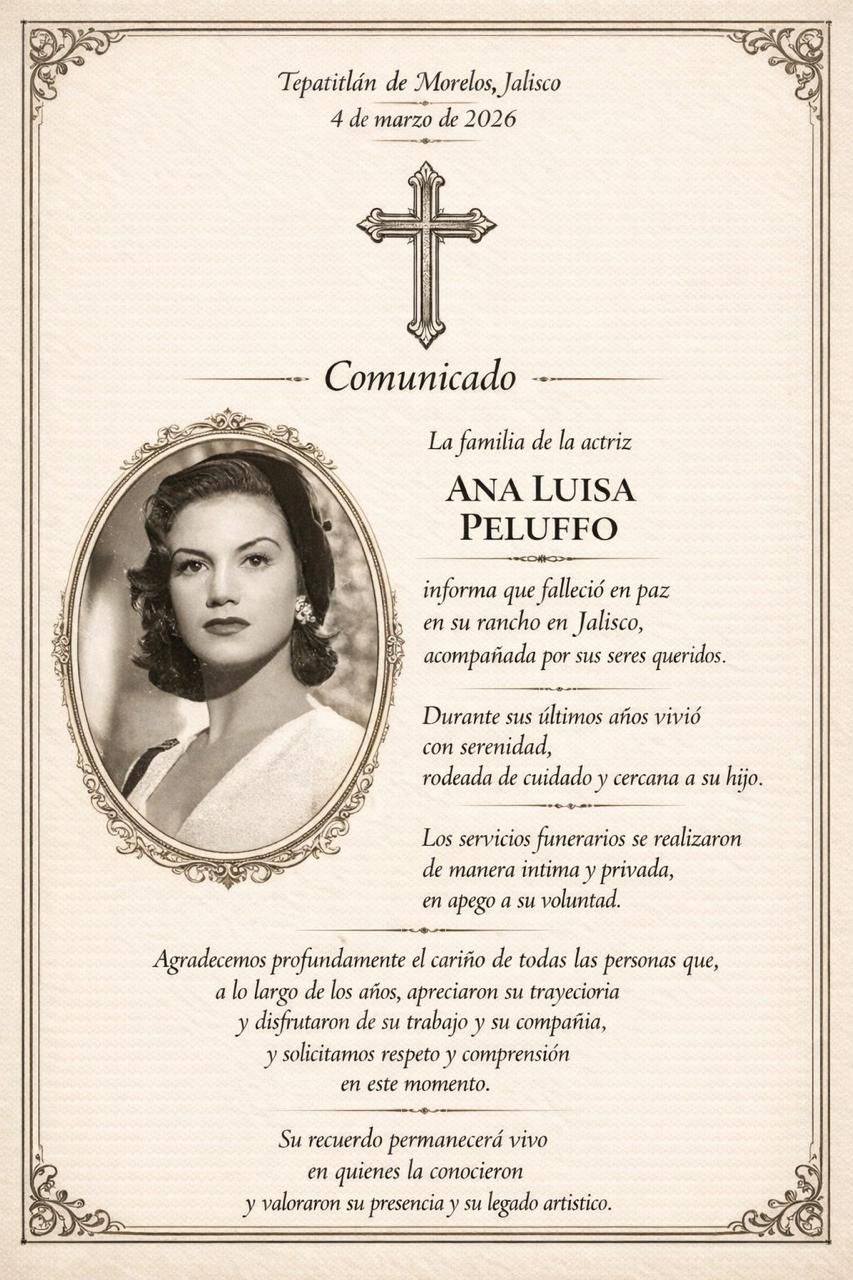 Murió Ana Luisa Peluffo: aquí te contamos quién fue esta estrella del cine mexicano.
