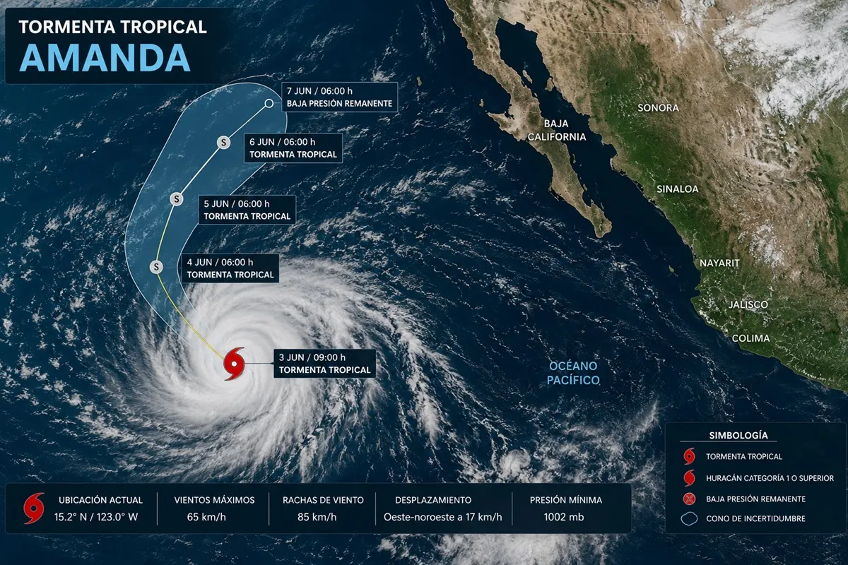 Amanda nace en el Pacífico y activa vigilancia meteorológica
