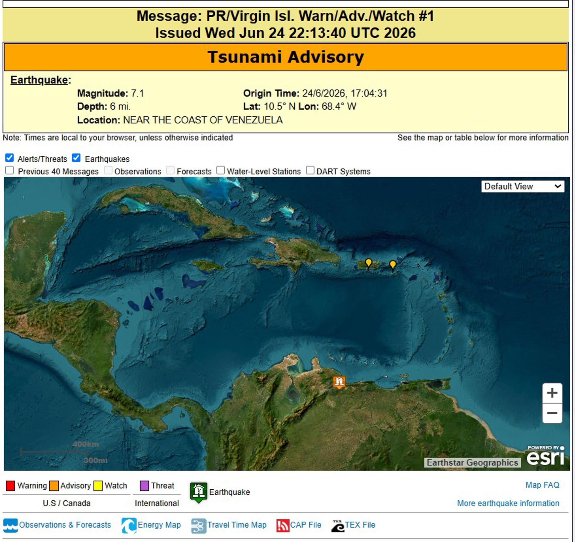 Terremoto en Venezuela: Caracas y alerta de tsunami