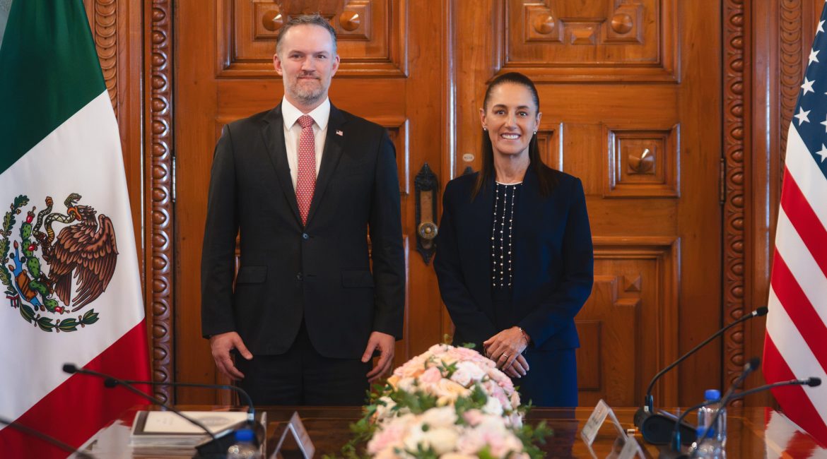La presidenta Claudia Sheinbaum recibirá este jueves en Palacio Nacional a una delegación de Estados Unidos encabezada por el representante comercial Jamieson Greer