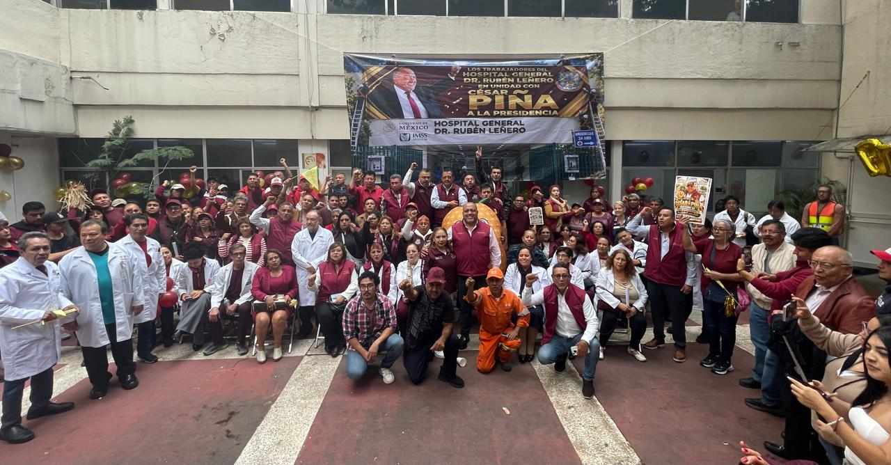 César Piña Rodríguez fortalece su proyecto sindical con la fuerza de los trabajadores del Hospital Rubén Leñero